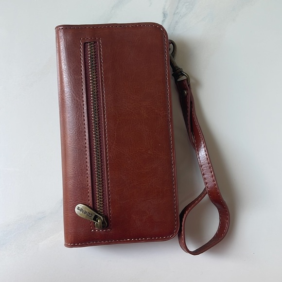 New never used leather iPhone XS Max Wallet case - Picture 3 of 4